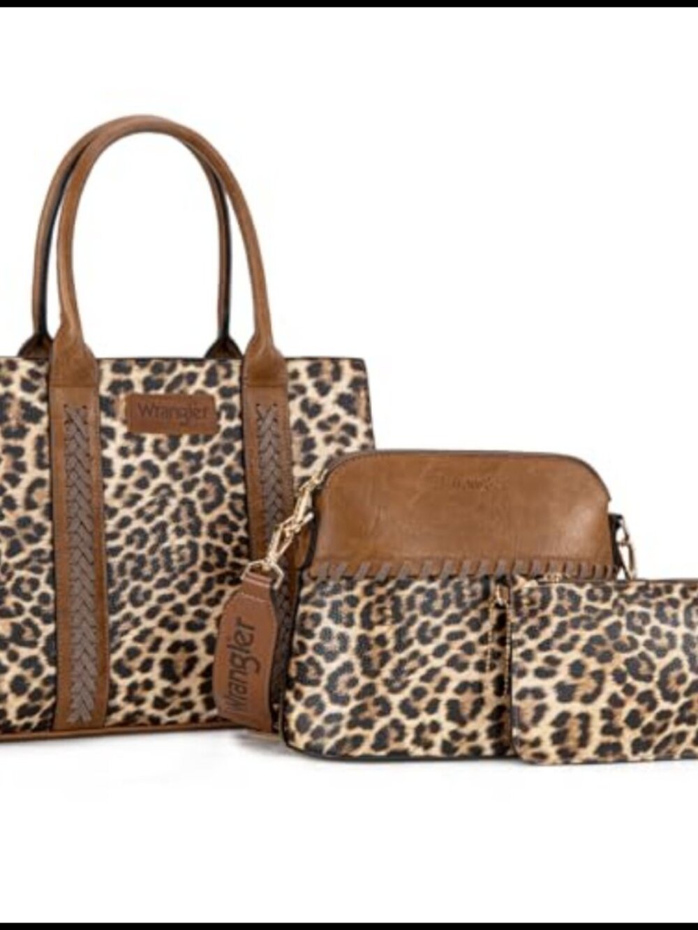 Wrangler 3Pc Tote Crossbody Bag & Wallet Set Adjustable Strap